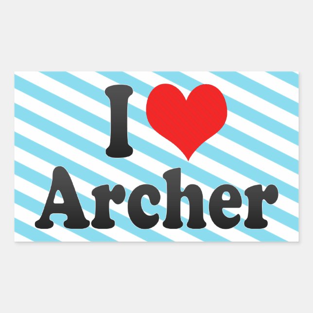 I love Archer Rectangular Sticker (Front)
