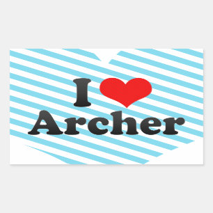 I love Archer Rectangular Sticker
