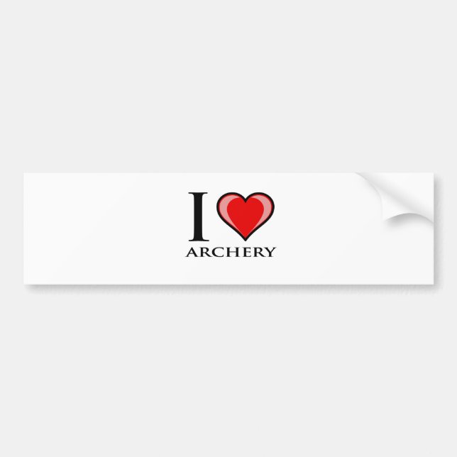 I Love Archery Bumper Sticker (Front)