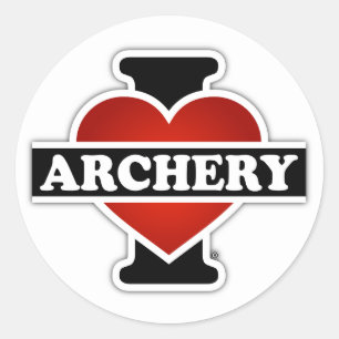 I Love Archery Classic Round Sticker