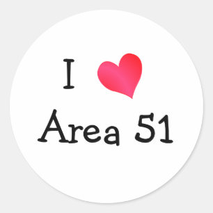 I Love Area 51 Classic Round Sticker