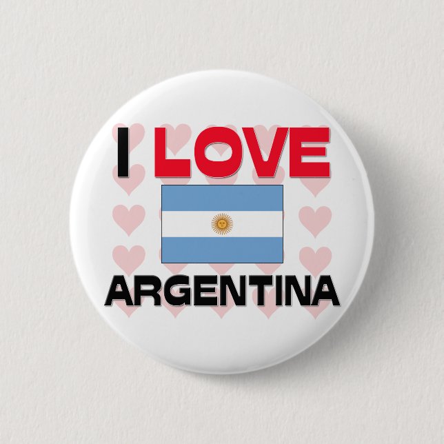 I Love Argentina 6 Cm Round Badge (Front)