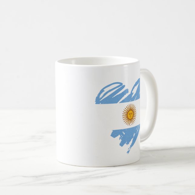 I Love Argentina - Argentine Flag Heart Coffee Mug (Front Right)