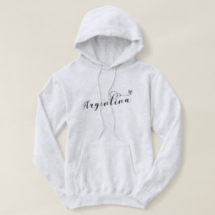 I Love Argentina, Argentine Flag Heart Hoodie
