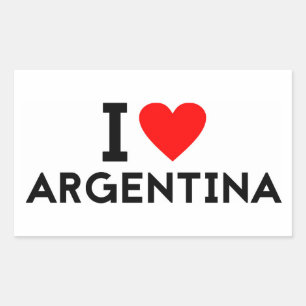 i love Argentina country nation heart symbol text Rectangular Sticker