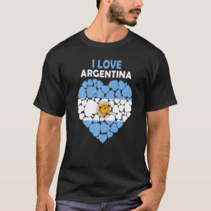I Love Argentina Proud To Be Argentinian Flag Arge T-Shirt
