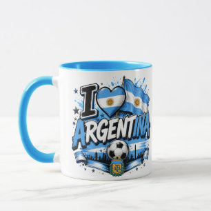 I Love Argentina Soccer Design Argentin Mug