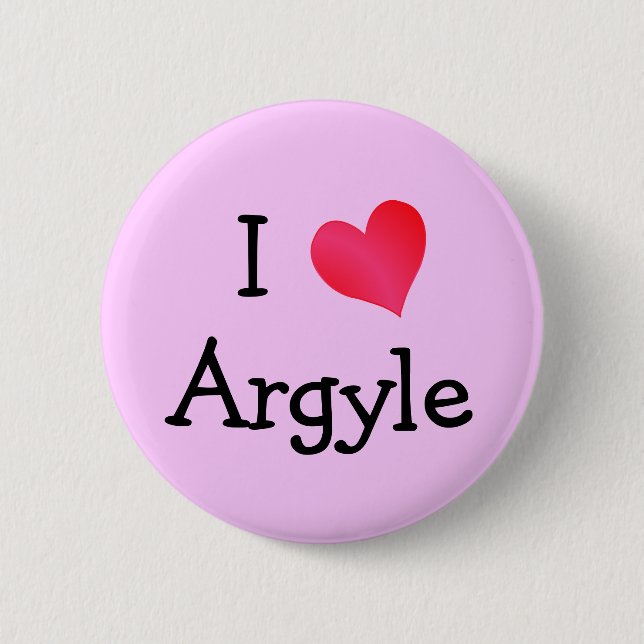 I Love Argyle 6 Cm Round Badge (Front)