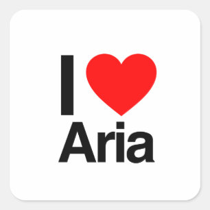 i love aria square sticker