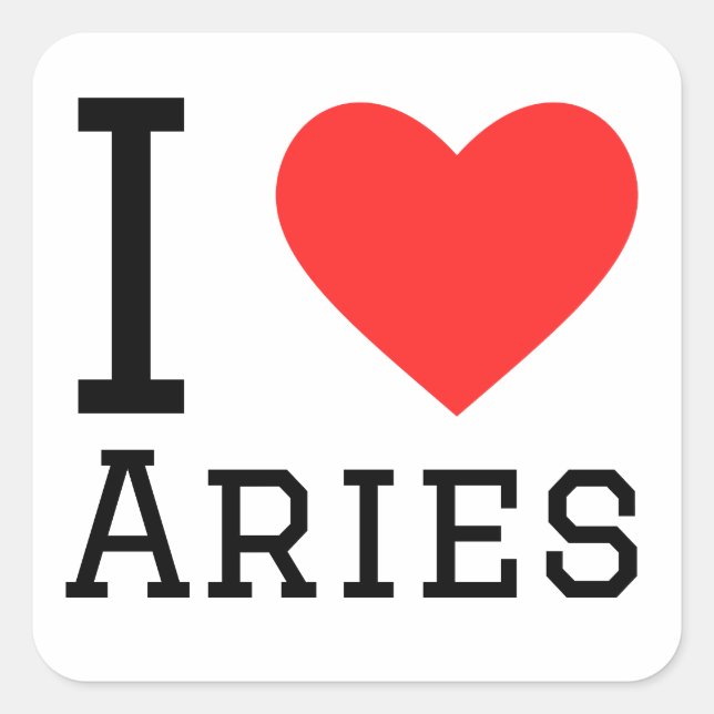 I love aries square sticker (Front)