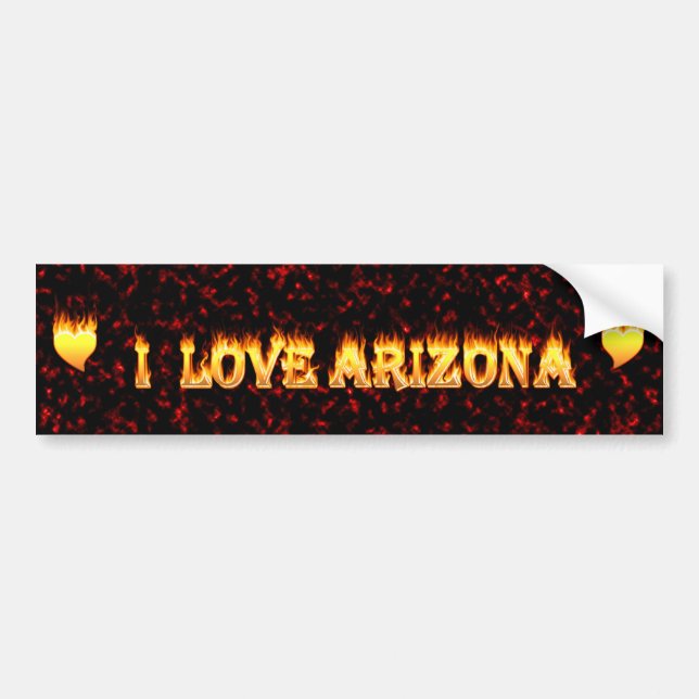 I love arizona fire and flames bumper sticker (Front)