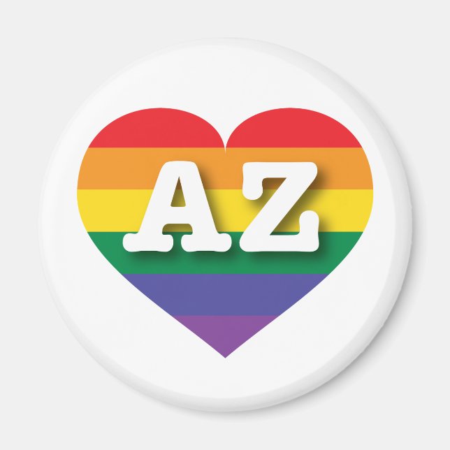 I Love Arizona Rainbow Heart Magnet (Front)