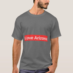 I Love Arizona Red Background Oversized T-Shirt