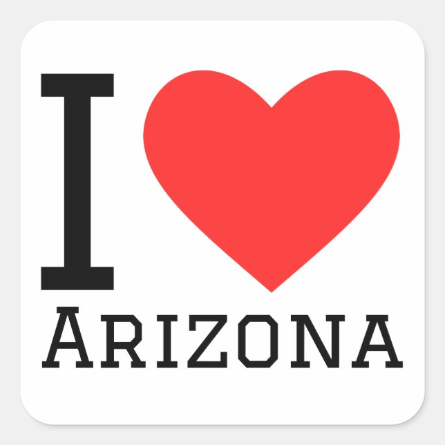 I love Arizona  Square Sticker (Front)