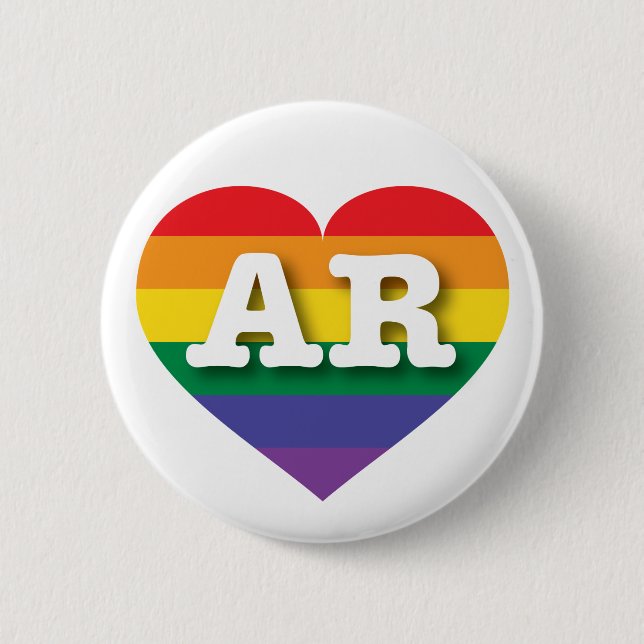 I Love Arkansas Rainbow Heart 6 Cm Round Badge (Front)