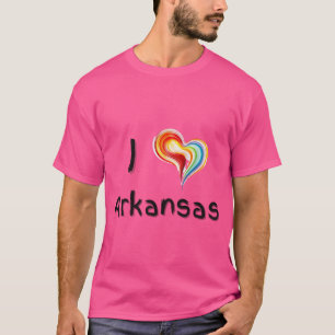 I Love Arkansas with a Colourful Swirling Heart T-Shirt