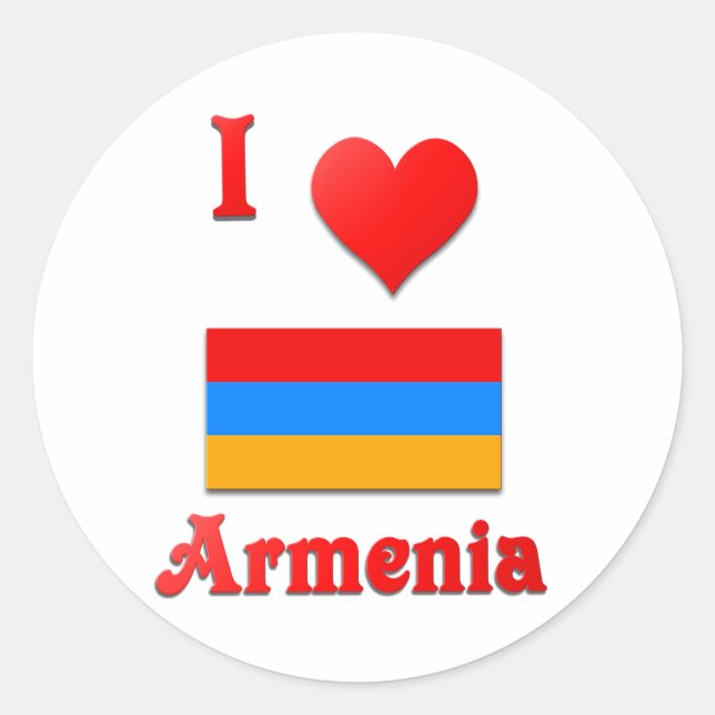 I Love Armenia Classic Round Sticker (Front)