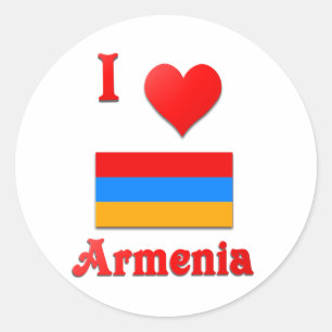 I Love Armenia Classic Round Sticker