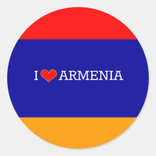 I Love Armenia Classic Round Sticker