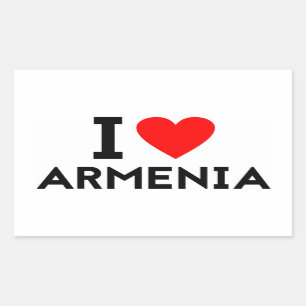 i love Armenia country nation heart symbol text Rectangular Sticker