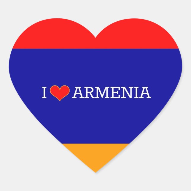 I Love Armenia Heart Sticker (Front)