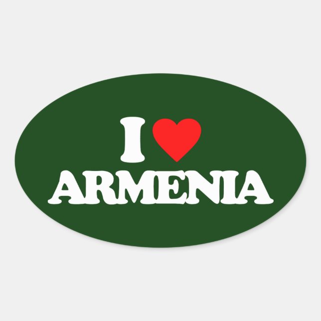I LOVE ARMENIA OVAL STICKER (Front)