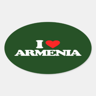 I LOVE ARMENIA OVAL STICKER
