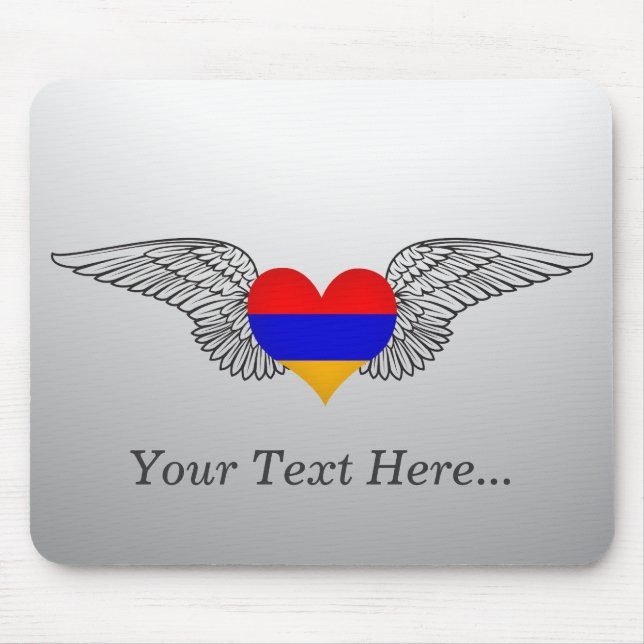 I Love Armenia -wings Mouse Mat (Front)