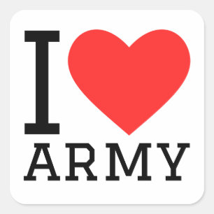I love army square sticker
