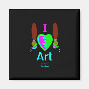 I Love Art 2 Inch Square Magnet