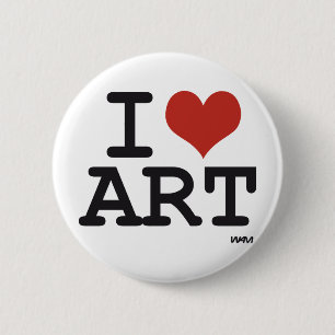 I love art 6 cm round badge