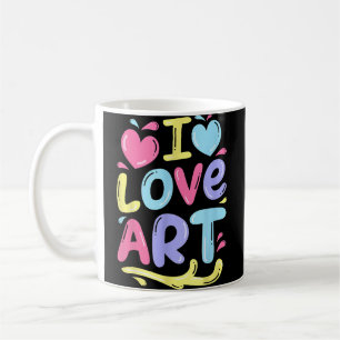 I Love Art, Artist Painter Colourful Painting Gift Coffee Mug