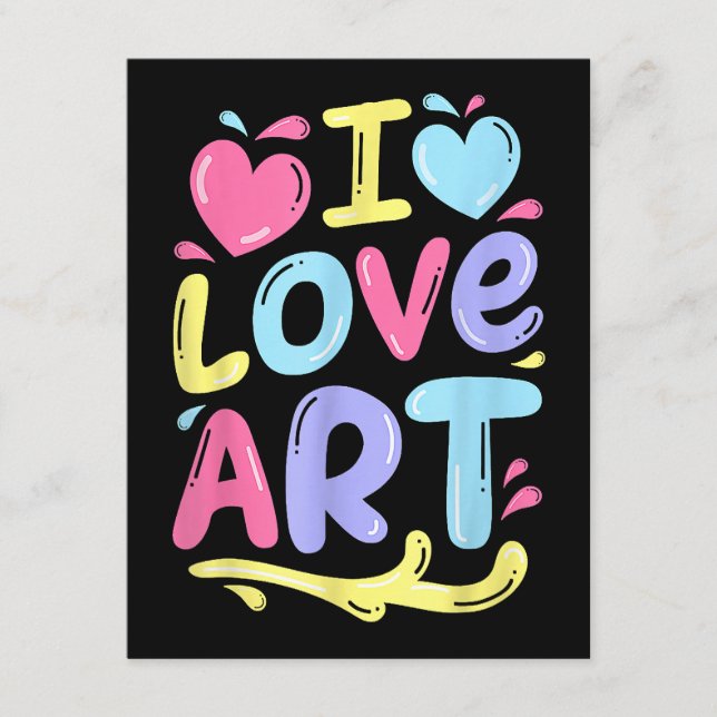 I Love Art, Artist Painter Colourful Painting Gift Enclosure Card (Front)