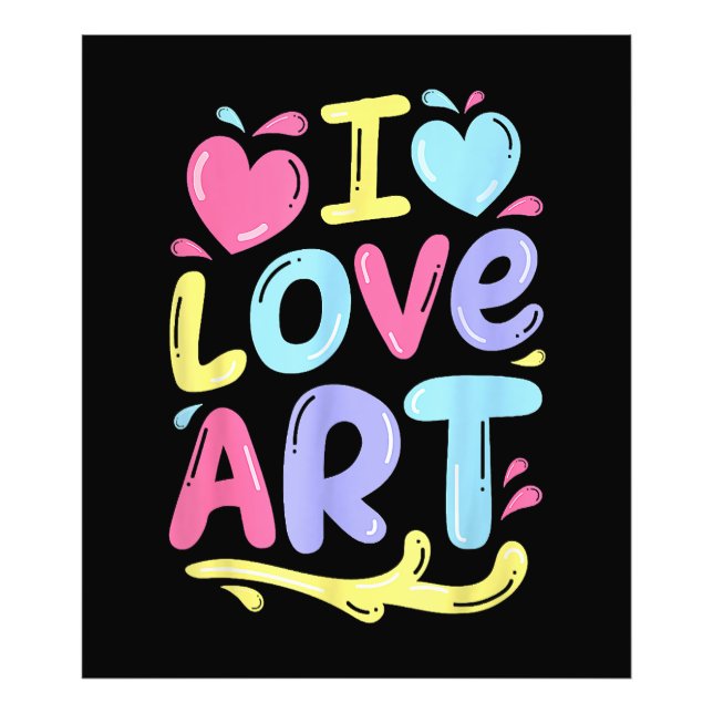 I Love Art, Artist Painter Colourful Painting Gift Photo Print (Front)