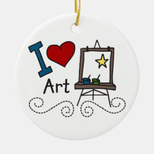 I Love Art Ceramic Tree Decoration
