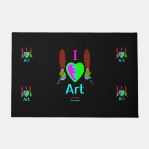 I Love Art Door Mat