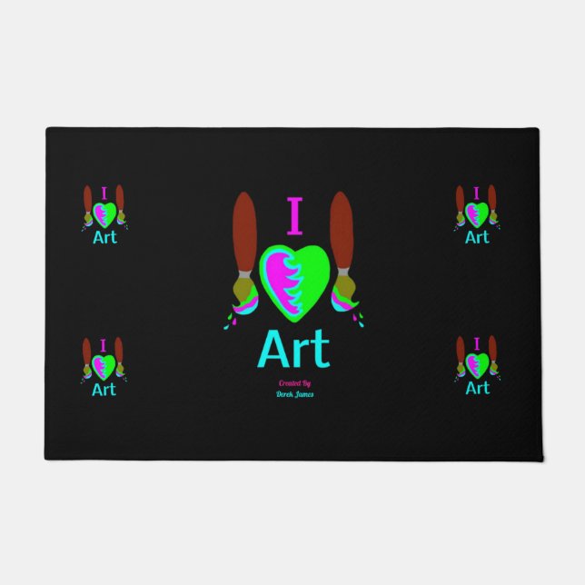 I Love Art Door Mat (Front)