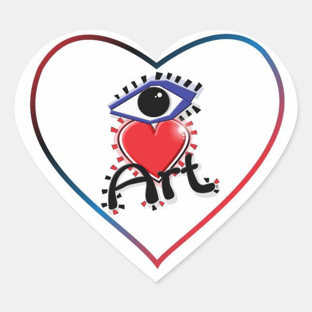 I LOVE ART  HEART STICKER (Front)