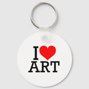 I Love Art Keychain