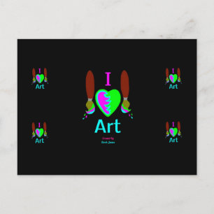 I Love Art Postcard