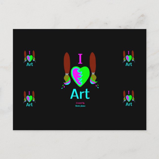 I Love Art Postcard (Front)