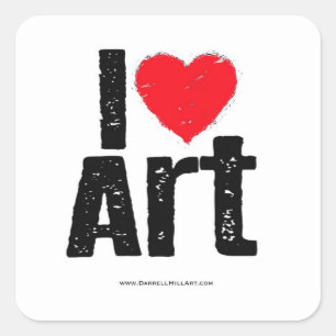 I love Art Square Sticker