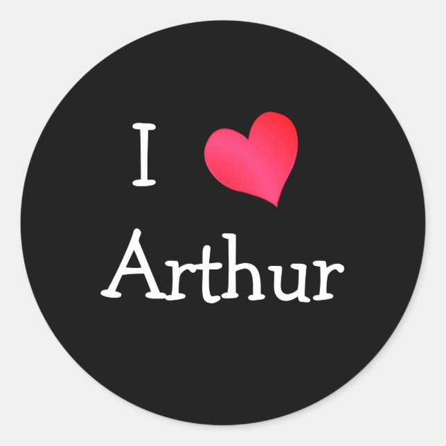 I Love Arthur Classic Round Sticker (Front)