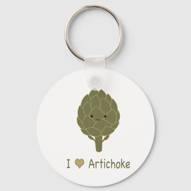 I love artichoke key ring (Front)