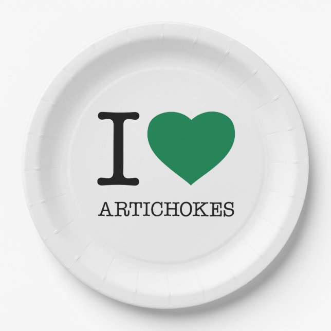 I LOVE ARTICHOKES PAPER PLATE (Front)