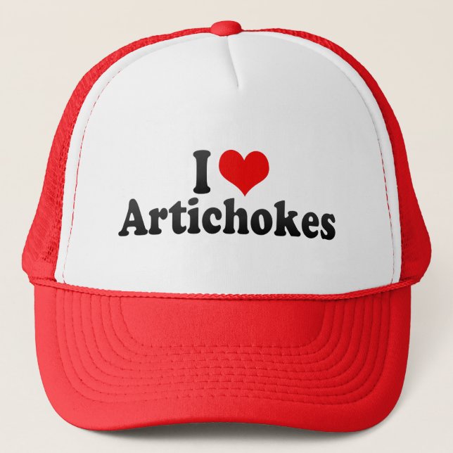 I Love Artichokes Trucker Hat (Front)