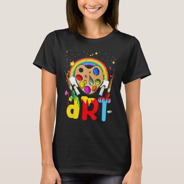 I Love Artist Painter Colourful Painting Raibow Gi T-Shirt (Front)