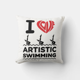 I Love Artistic Swimming Synchro Swimmer Cushion