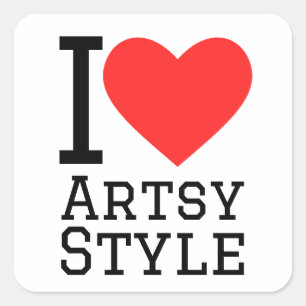 I love artsy style square sticker