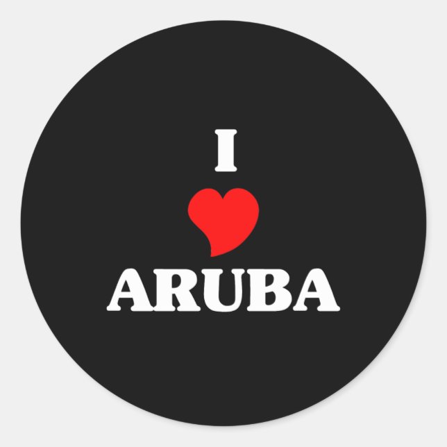 I Love Aruba Classic Round Sticker (Front)